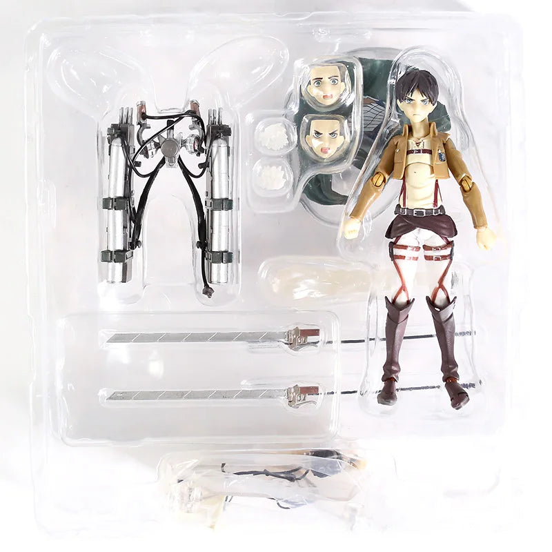 Figma  Eren Jaeger 207 Mikasa Ackerman 203 Levi Ackerman 213 Collection Action Figure Toy Decoration Model