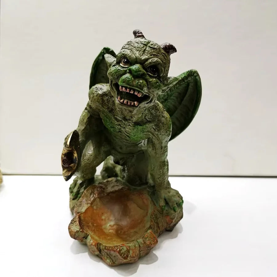 Gargoyle Resin Craft  Stone Monster Ball Holder   Crystal Ball  Mineral Specimen Stand  Decorative Ornament  Gift