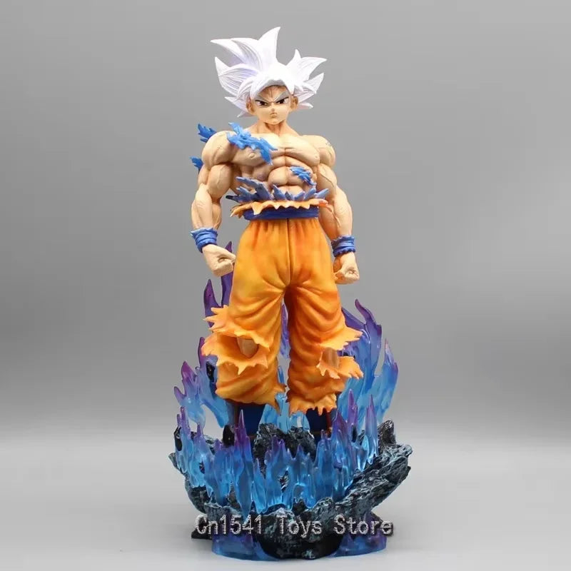 32 cm Anime Dragon Ball Super Figur Weißer Gott Modell Son Goku Ultra Instinct Actionfigur GK Statue PVC Schreibtischdekoration Spielzeug Geschenk