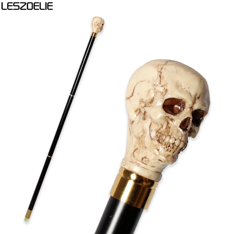 97 cm Totenkopf-Stock für Männer, Harzgriff, deutsche Buche, abnehmbare Holz-Gehstöcke, modische Party-Dekorationsstöcke für Frauen