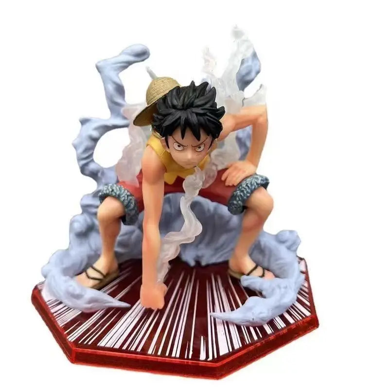 Anime One Piece Figur Second Gear Luffy Super Pitched Battle Scene PVC Puppensammlung Schreibtisch Ornament Modell Spielzeug Geschenk