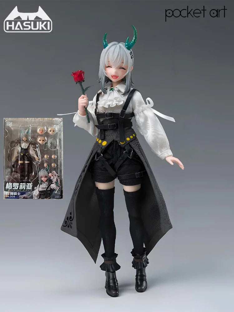 HASUKI - God Cat Jumping Original Pocket Art Series  Demonic Witch Chun Handheld and Movable Humanoid Figures Collectible Model