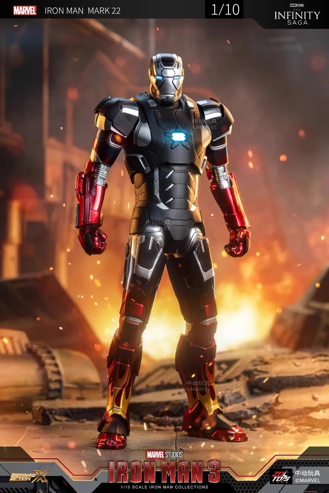 1/10 Original ZD Toys Iron Man MK2 War Machine2.0 MK16 MK11 MK24 MK35 MK47 Tony Stark Collection Model Action Figure Kids Toys