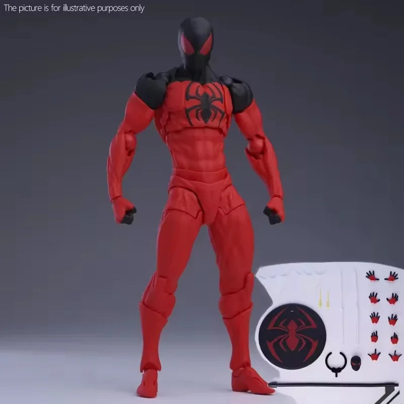 New Spider Man figurine model high-quality PVC black red Spider Man chaotic toy anime style action dolls for collection and gift