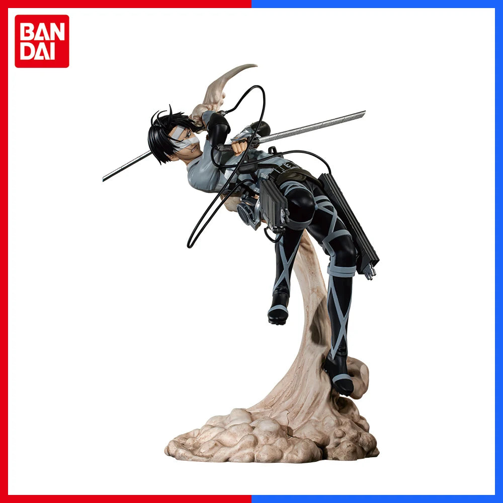In Stock BANDAI Original Ichiban Kuji KUJI Attack On Titan Anime Figure Eren Jaeger Levi Ackerman PVC Cool Model Collection Toys