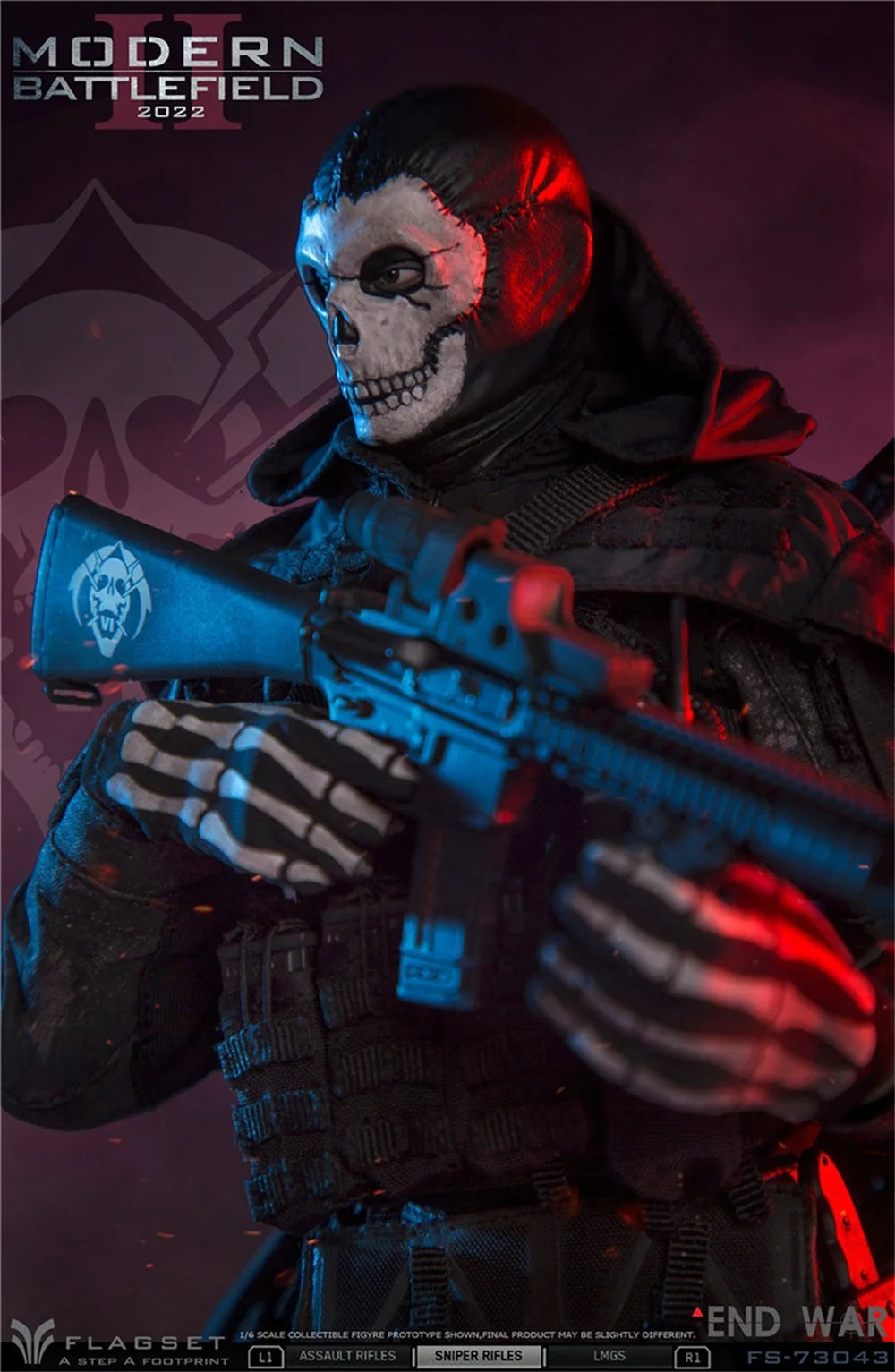 1/6th Flagset FS 73043 Modern Soldier War Series Ghost Full Set Moveable Action Figure About 12" For Fans Collect about 12"
