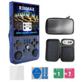 Handheld gaming console with accessories on a white background