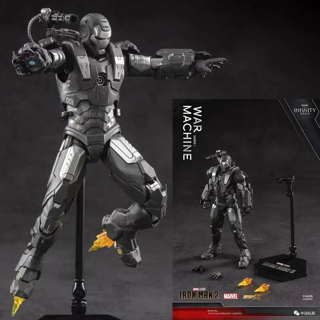ZD Toys Marvel Iron Man MK2 Action Figure 18cm 20 Articulated Joints With Illuminated Charging Hall Of Armor Extra Hands