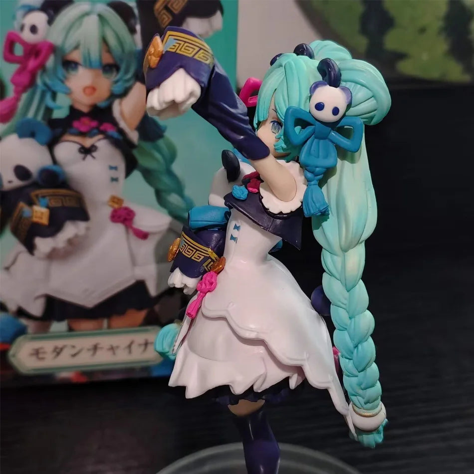 18CM Anime Hatsune Miku Figure National Style Fashion Panda MODERNCHINA Model Toy Gift Collection Action Figure PVC