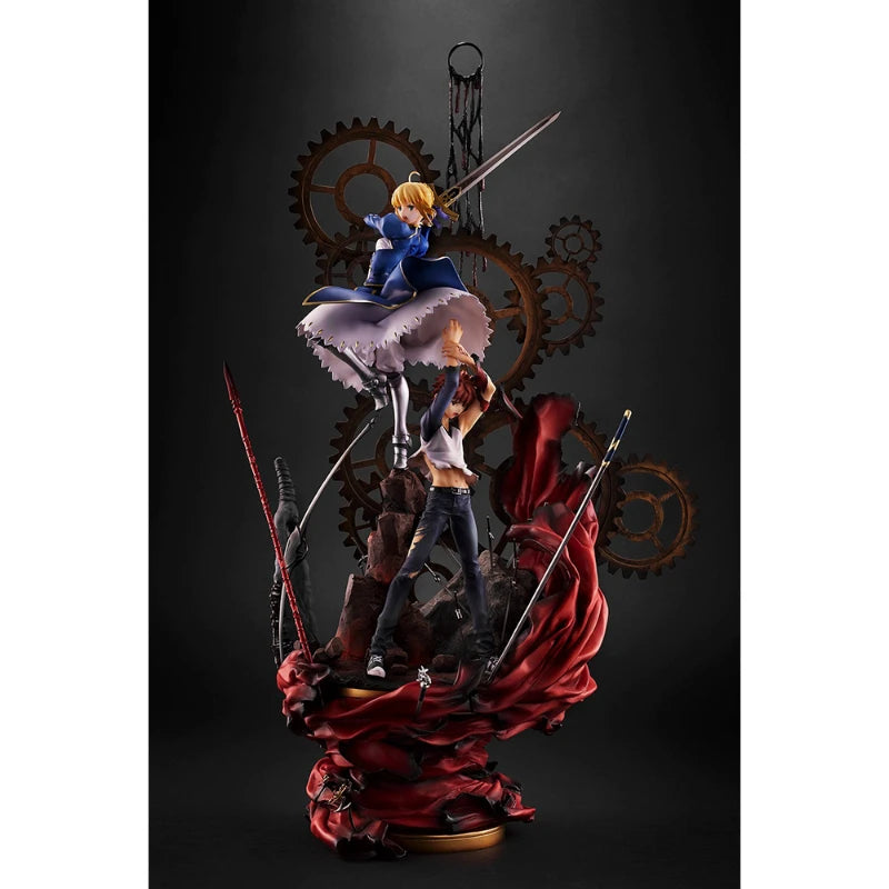 Fate/FGO 15. Jubiläum Saber und Emiya Shirou 59 cm PVC Actionfigur Anime-Figur Modell Spielzeug Sammlerpuppe Geschenk