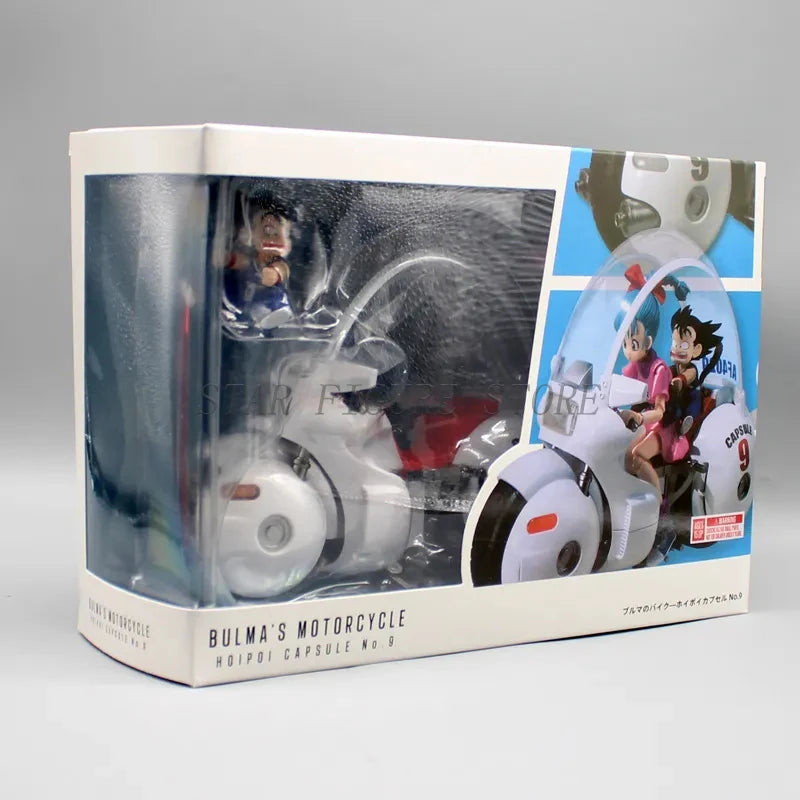 SHF Dragon Ball Adventure Action Figure Bulma's Motorcycle Hoipoi Capsule No. 9 Figurine Childhood Goku Bulma Model Toys Gifts