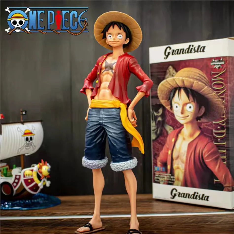 Hot 28cm One Piece Anime Figure Confident Smiley Luffy Three Form Face Changing Doll Action Fiqurine Model Toys Kits
