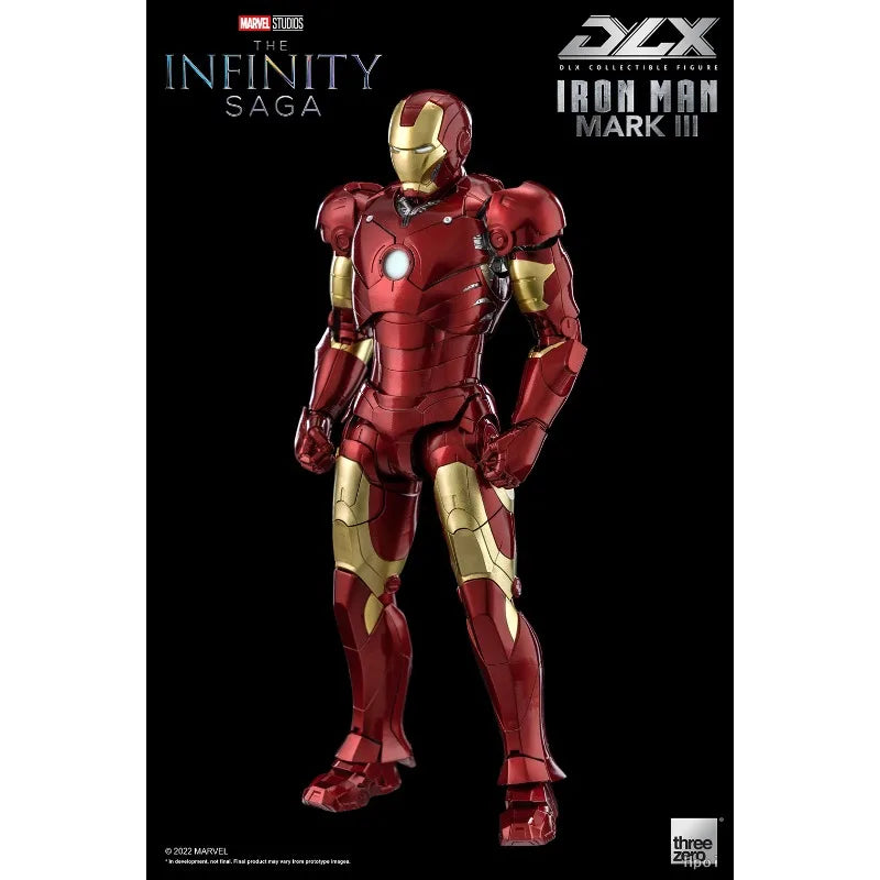 Original Threezero MARVEL DLX Marvel Studios: The Infinity Saga Iron Man Mark 3 Anime Figure Model Toys Collection