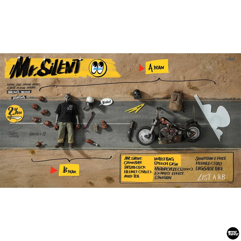 In Stock DAMTOYS Black Dog Mr. Quiet PES038 Desperate Gas Station Action Figure Anime Model Trendy Toys Desktop Doll