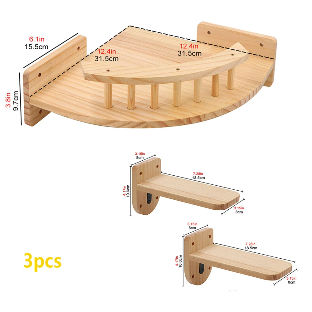 Cat Climbing Shelves Wall Mounted Kitty Nest & Perch Scratching Rope For Cat Grindjing Claws Cat Scraper Furniture Cat Tree