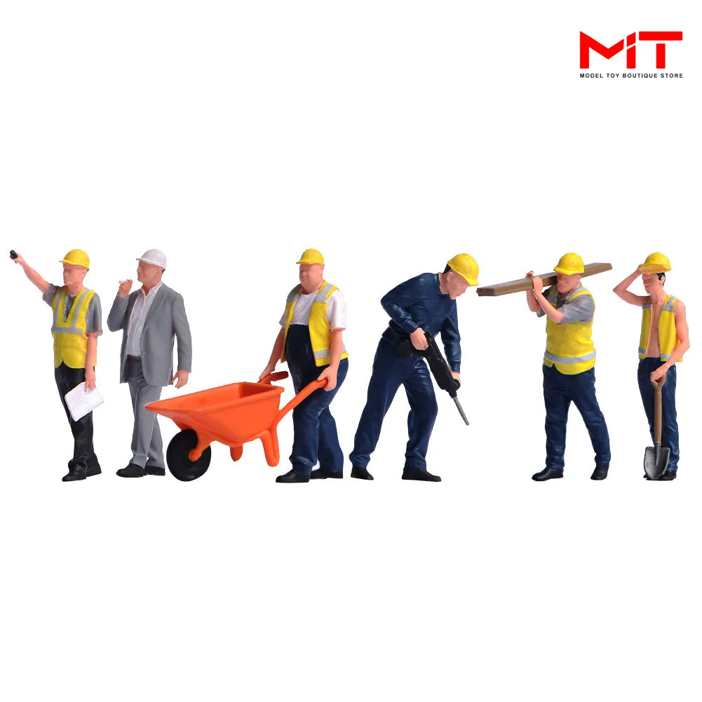 Miniature Figure 1/64 1/50 Site Scene accessories Workers 3D Mini Doll Model Fit Construction Vehicles Toy Decor Display
