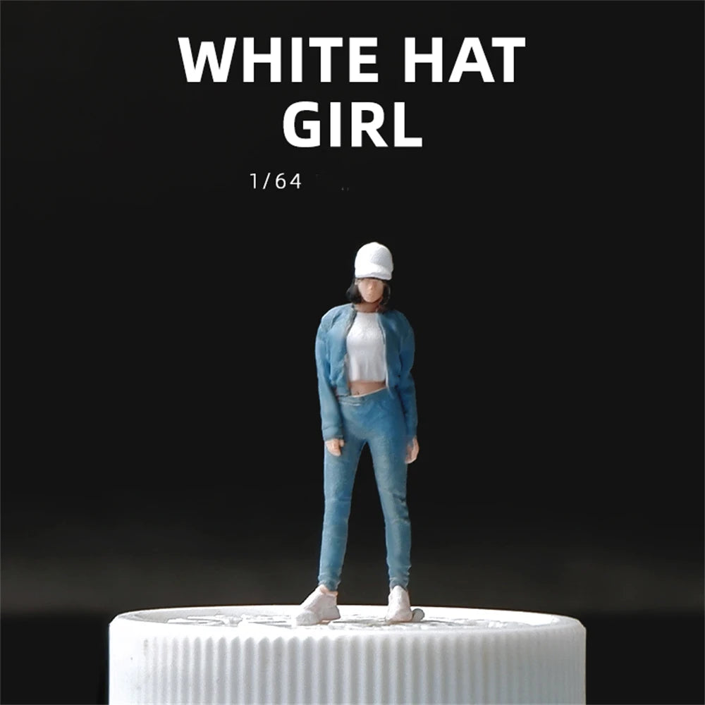 Kicarmod 1/64 Scale Model Figurine the Girl in the Denim Suit Figure Miniature Doll Model of in Scale Diecast Model