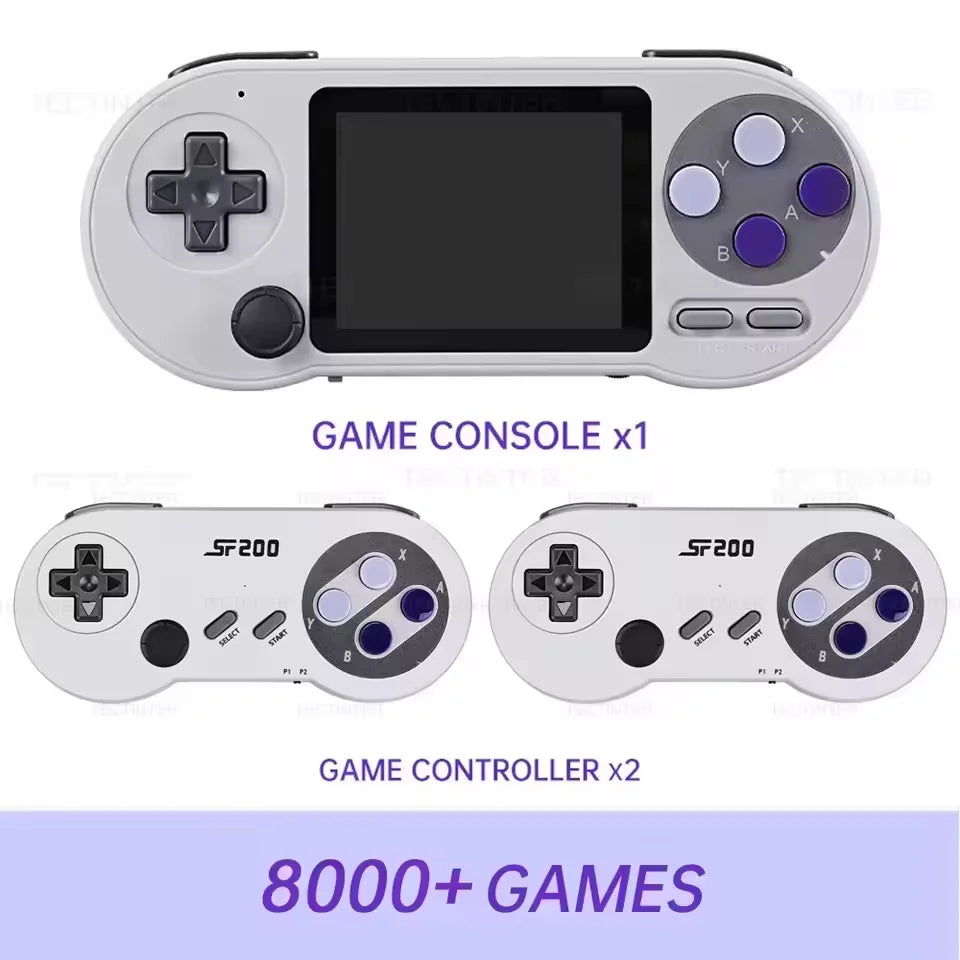 SF2000 3-Zoll-IPS-Bildschirm, tragbare Mini-Spielkonsole mit über 8000 vorinstallierten Spielen, Retro-Spielkonsole und AV-Ausgang