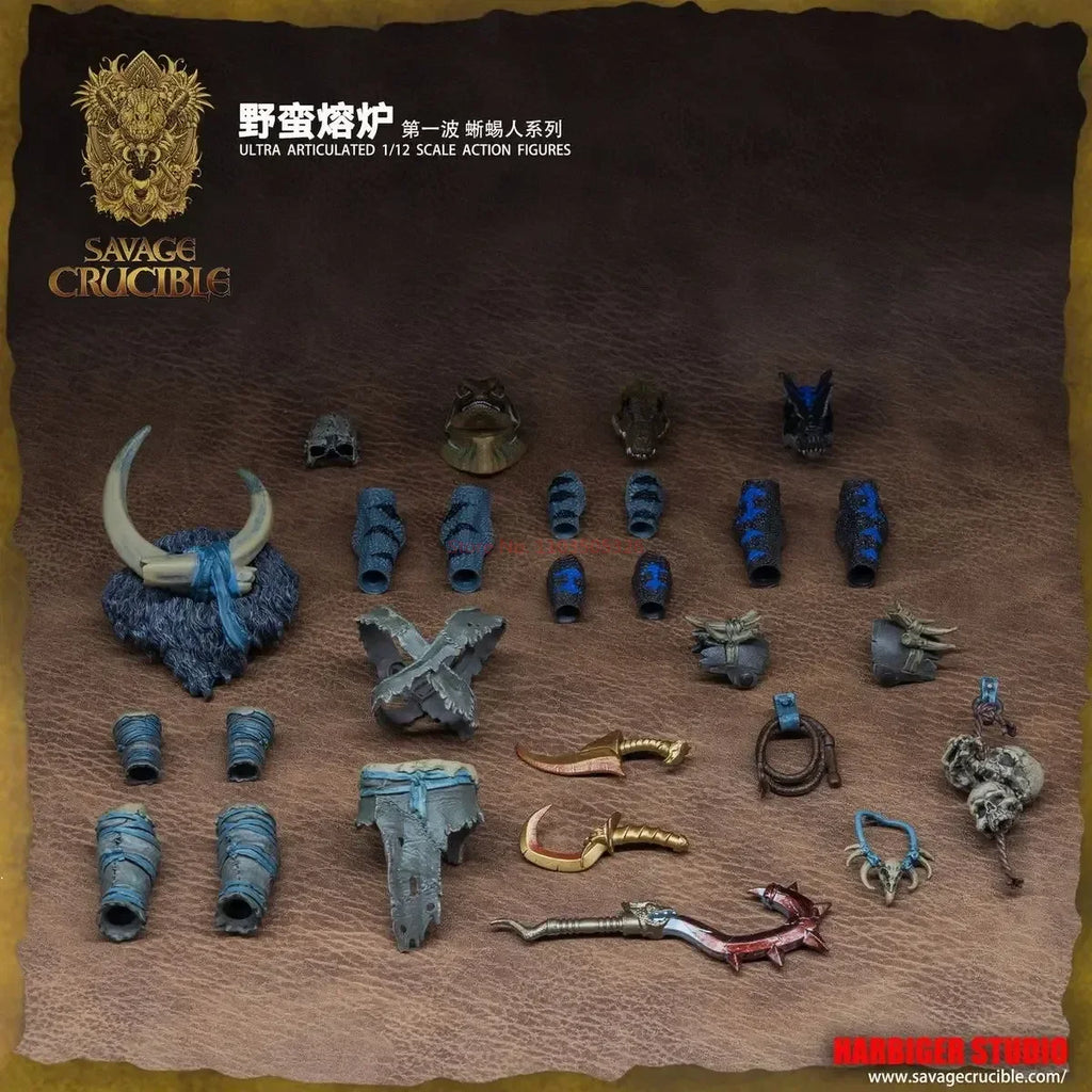 1/12 Anime Savage Crucible Figures Lizard Man Series Action Figure Pvc Models Statue Collection Toys Boy's Doll Ornament Gifts