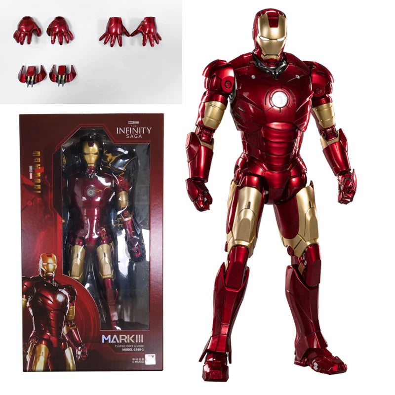 ZD 1/5 Iron Man 36CM MK3 Original legends LED lighting 10th Anniversary Memorial Collect Tony Stark Model Action Figure