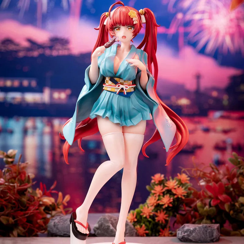 Animester Azur Lane: Slow Ahead! Honolulu Yukata Ver. 1/7 Scale 24cm PVC Figure – Non-Articulated Collectible Statue for Otaku F