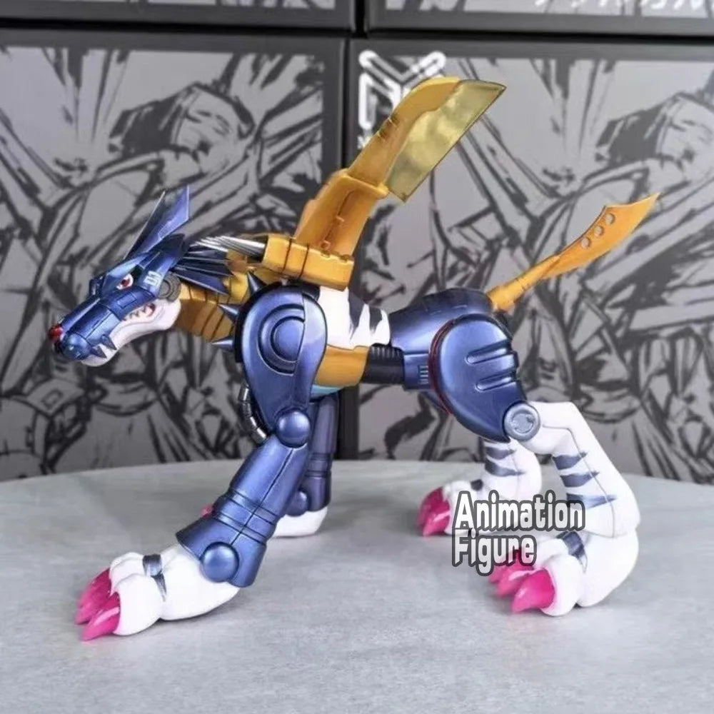 9 cm/3,54 Zoll Anime Digimon Adventure Figur Metall Garurumon Actionfiguren PVC-Sammlung Modell Spielzeug für Kinder Geschenke