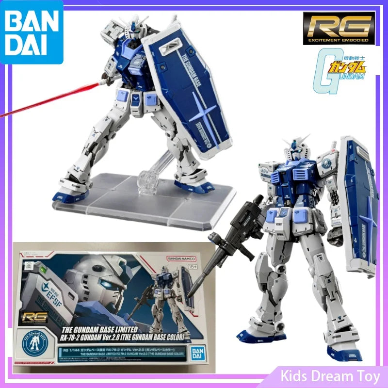 Bandai Original RG THE GUNDAM BASE LIMITED RX-78-2 GUNDAM Ver.2.0[THE GUNDAM BASE COLOR] Anime Action Figures Toys Assembly Kids