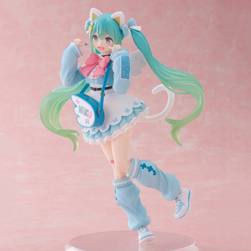 Original TAiTO Hatsune Miku Fashion Doll Creative Fashion Fancy Anime Figure PVC 18CM Collectible Model Statuette Ornament Gift