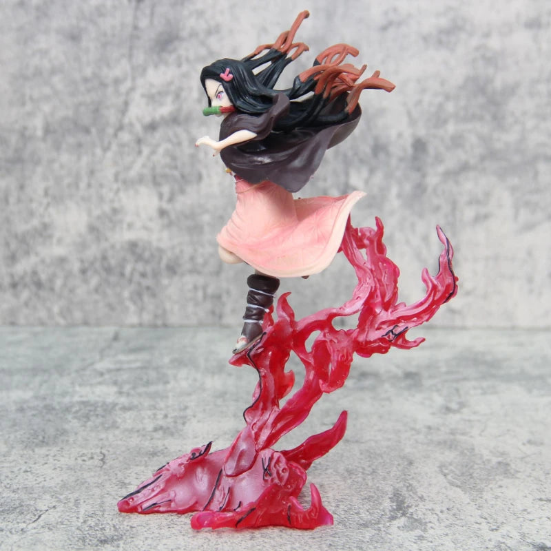 Anime Fighting Kamado Figur Dämonentöter Blood Ghost Technik Kamado Nezuko Figur 24cm Modell PVC Sammlerstatue Spielzeug