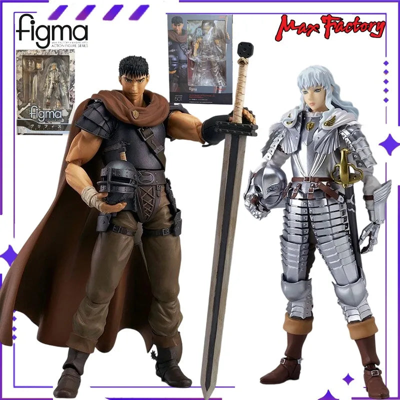 【 in Stock 】 Max Factory Original Figma # 138 Theater Edition Sword Wind Legend Griffith Anime Mobile Doll Model Toy Gift