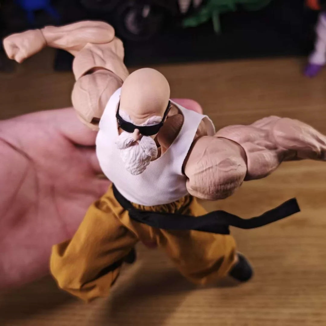 DRAGON BALL Shf Anime Handmade Master Roshi Strength Conference Tank Top Pants Belt Built In Iron Wire Is Suitable for 1/12 Toy