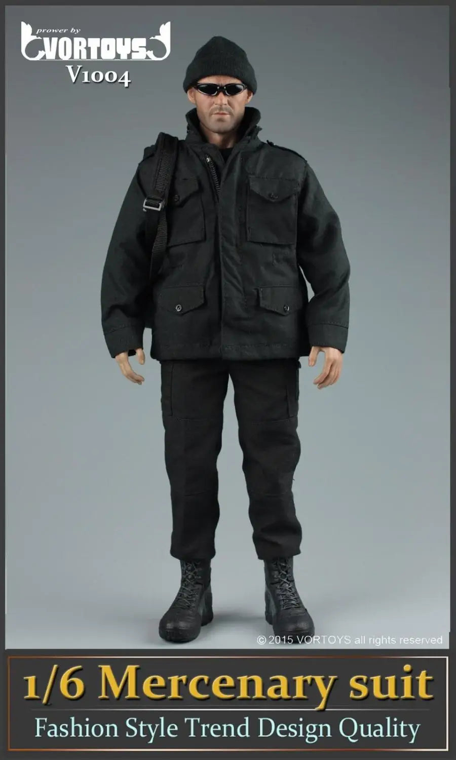 VORTOYS V1004 1/6 Scale Male Solider Mercenary Black Stealth Suit Clothes Model Accessories for 12 Inches Action Figures Bodies