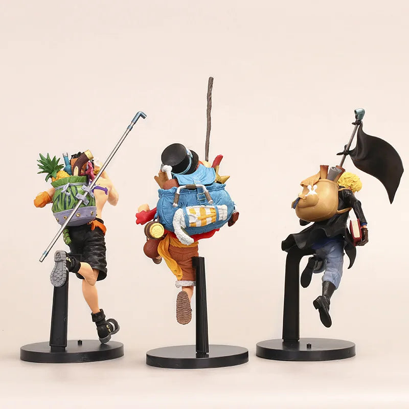 3 Style Anime One Piece Monkey D. Luffy Sabo Ace PVC Action Figure Collectible Model Doll Kids Toys