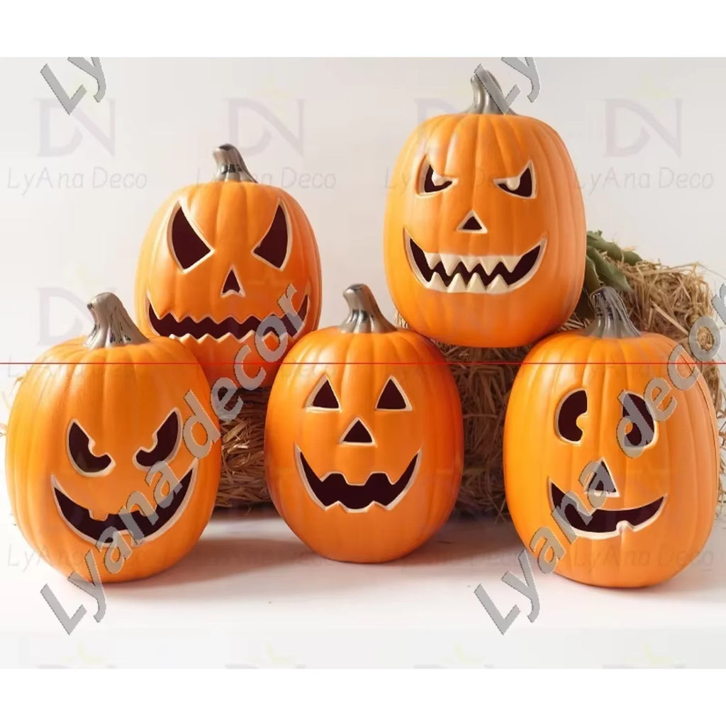 Plastic Products Halloween Accesorios Yard Ornaments Luminous  Props Scary Led Pumpkin Light Halloween Decor