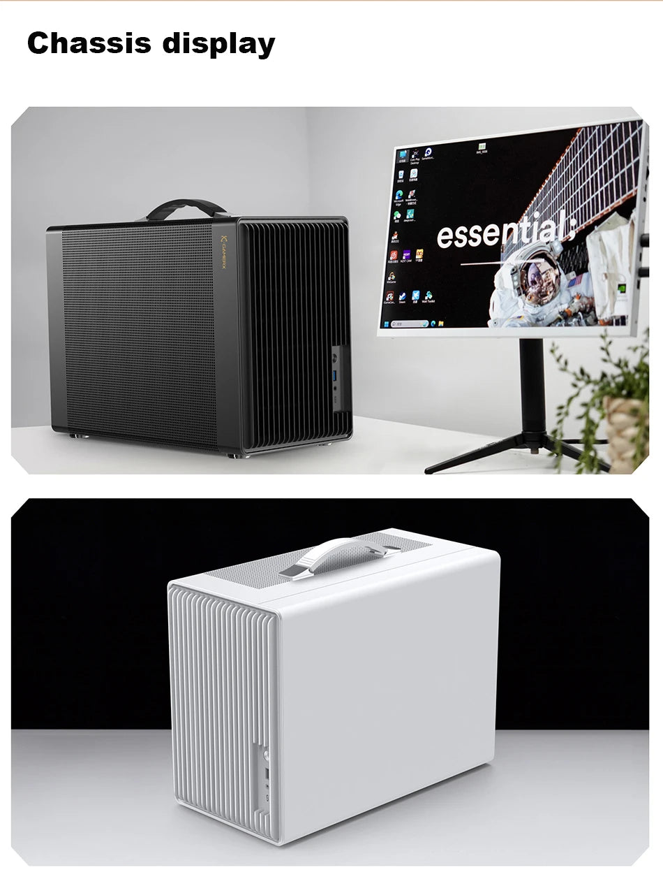 Power Train P40 M-ATX Side noodle  glass ITX Motherboard ATX/SFX Power Supply Support Type-C Desktop Portable MINI Small Chassis