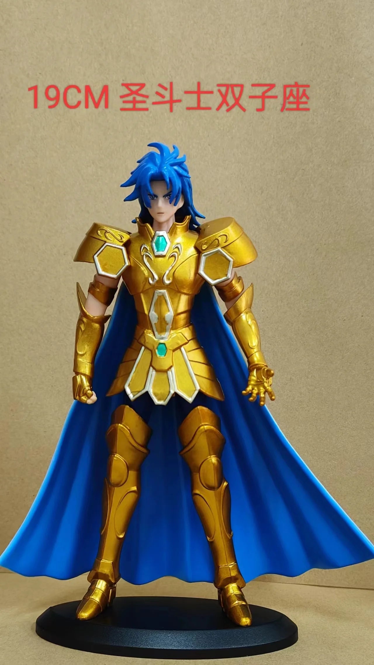 19CM Аниме Saint seiya Златна фигурка на Saint Овен Риби Козирог Водолей Поставка Анимационен модел Играчки Подаръци Колекция Декорация