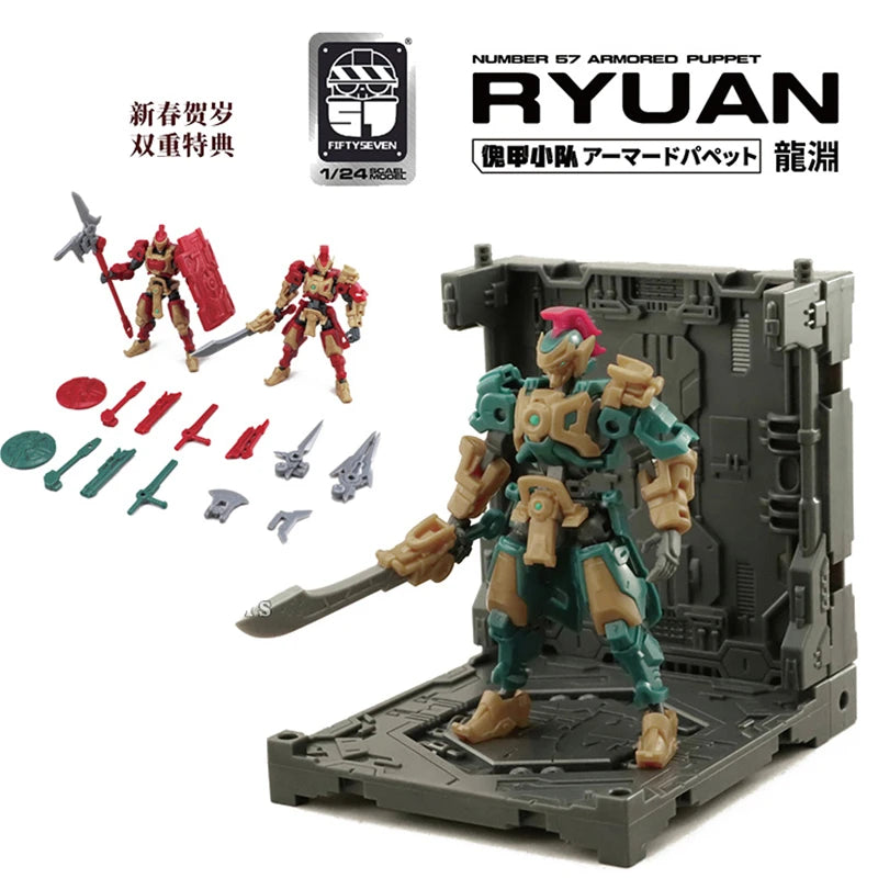 Fiftyseven Number 57 No 57 Armored Puppet Oni Flame With Transparent Armor 1/24 Sale Assembly Model Action Figure Gift
