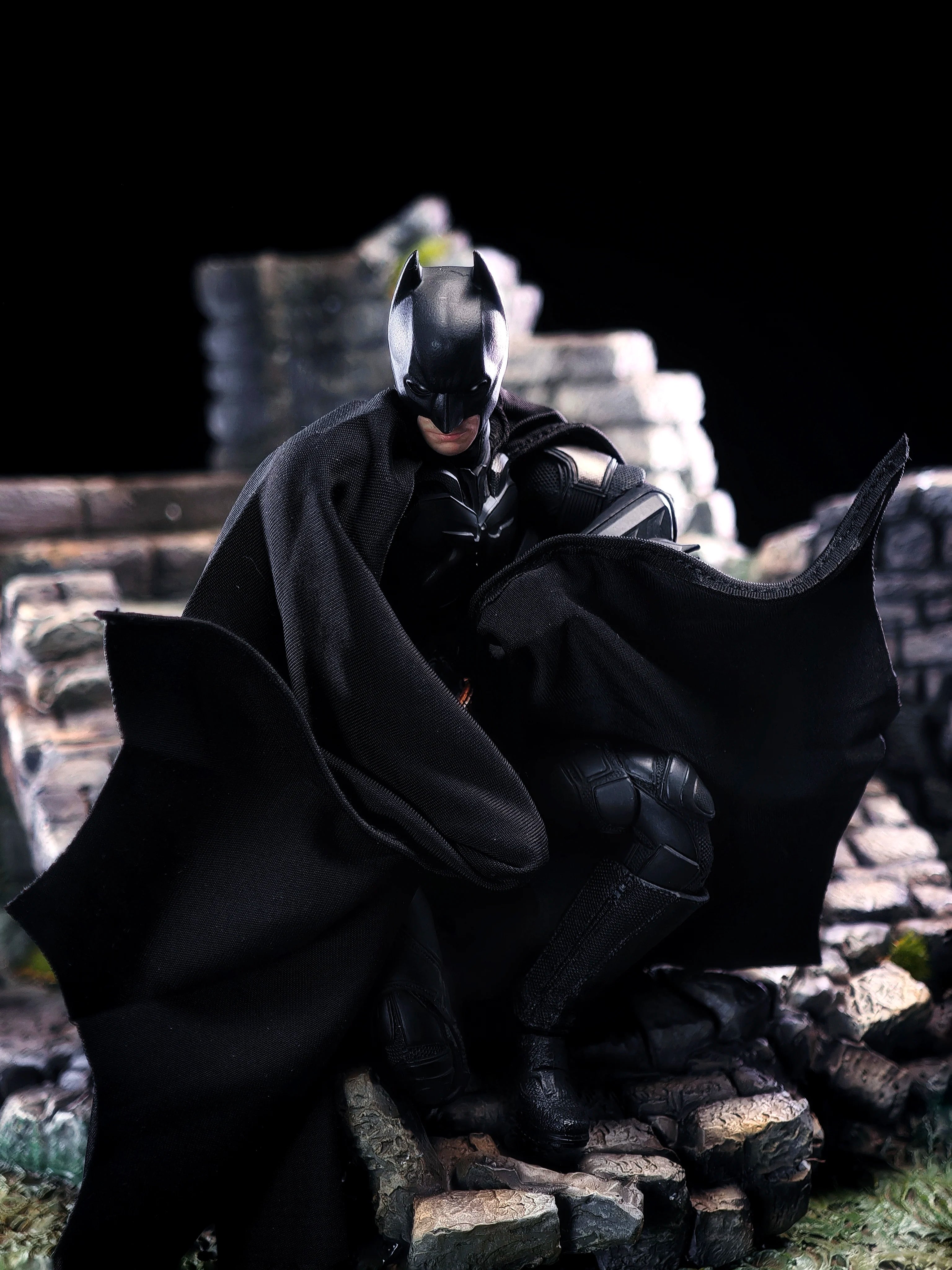 INART 1/12 Maßstab Batman Dark Knight Rise Bale Umhang Cape Schal für 6 Zoll Actionfigur Modell Spielzeug