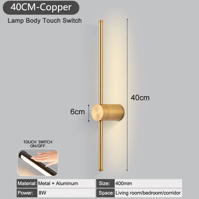 Touch Switch Dimmable LED Wall Lamps Decor for Corridor Bedroom 360° Rotation LED Wall Lights Interior Wall Sconce Lighting Home