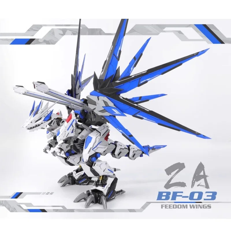 ZZA 1/72 Mechanical Beast Mecha ModelWing of Freedom Battle Dragon Posable DollGuochuang Assembly Mecha Toy Gift,Premium Present