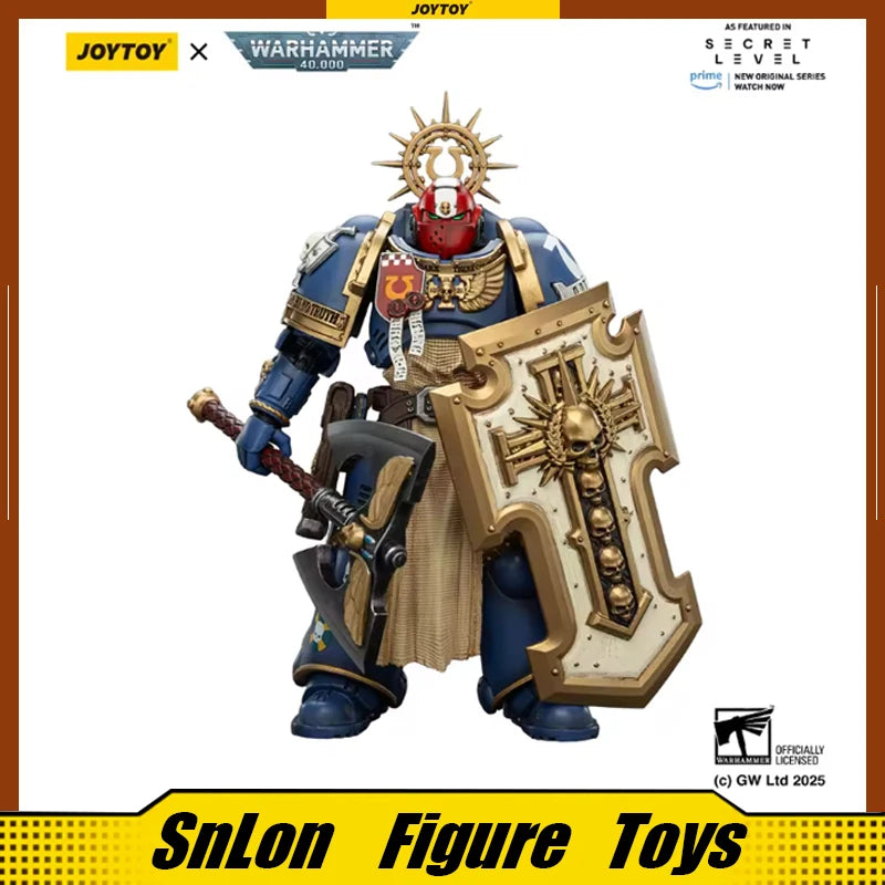 JOYTOY Warhammer 40k 1/18 Action Figures Ultramarines Metaurus with Power Axe Stormshield and Plasma Pistol Model Toys