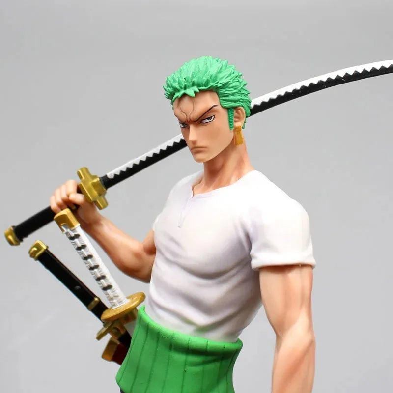 Bandai Anime One Piece Action Roronoa Zoro Doll Model Figure PVC Statue Collectible Toys Children's Gifts Desktop Ornaments 25cm