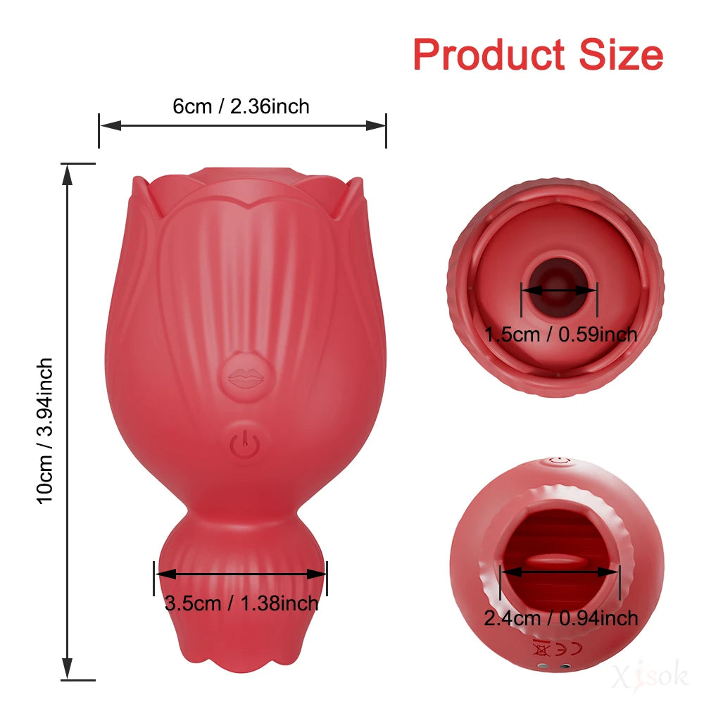 Rose-Sucking Vibrator Nippel Klitoris Stimulator Zunge Lecken Vibration Masturbation Werkzeuge Frauen Sex Spielzeug Für Erwachsene Vibrator 18