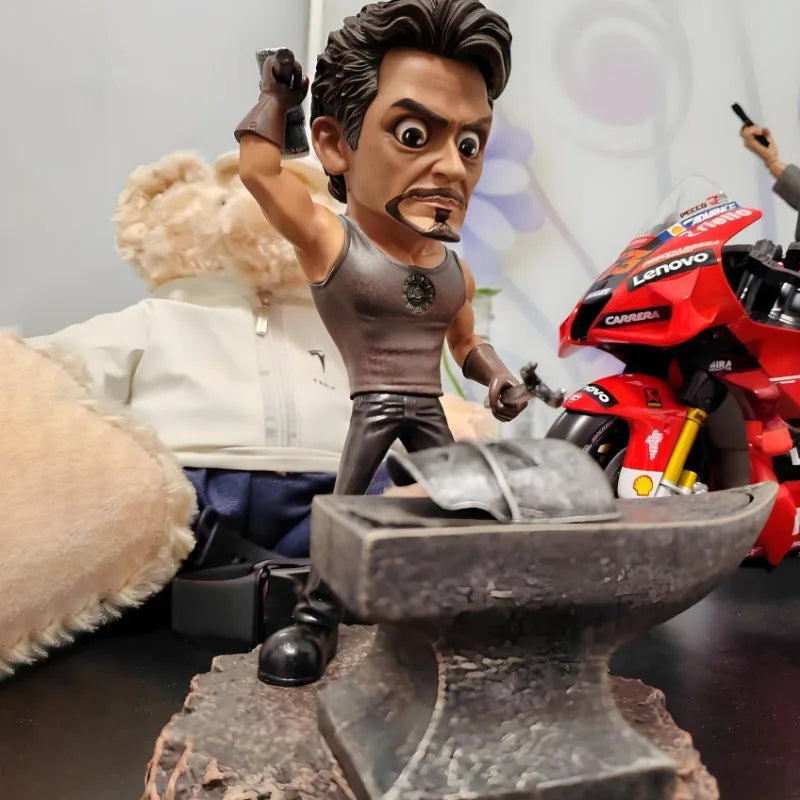 20 см/7,8 инча Аниме Отмъстителите Фигурка Q версия Железният човек ковано желязо Екшън Фигурки PVC Статуя Колекция Модел Играчки Подаръци