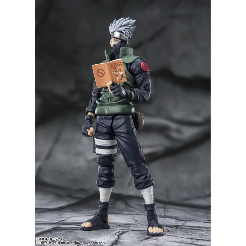 Bandai Naruto：Shippūden Anime Figure SHF Hatake Kakashi 2.0 The Hero of Sharingan Action Figure Toys for Kids Gift Model Dolls