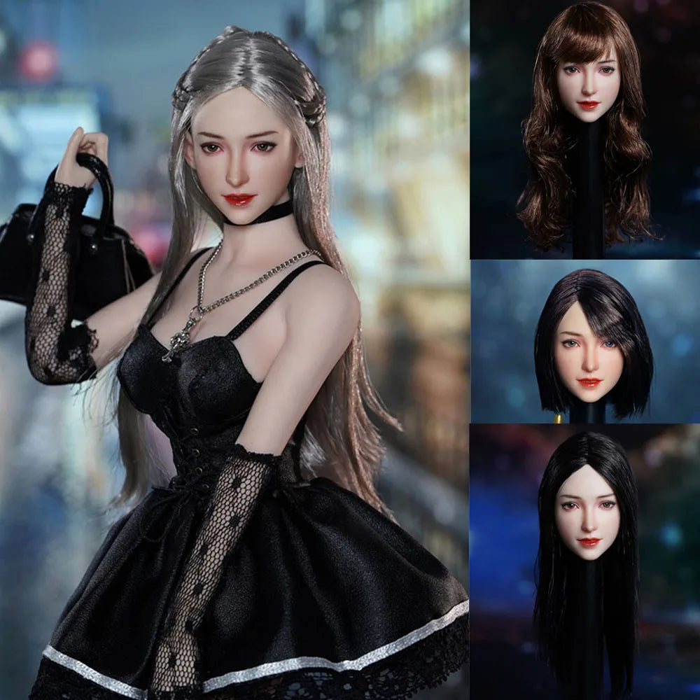 SUPER DUCK 1/6 SDH024 Asian Female Head Sculpt Fit 12" Female TBL PH Action Figure Body Dolls