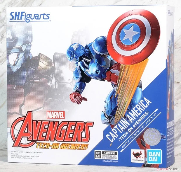 Bandai S.h.figuarts Captain America Iron Man (tech-on Avengers) Marvel Action Figure 15.5cm Collectibles Model Toys New In Stock