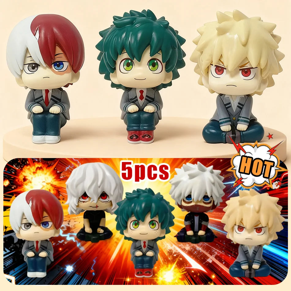 9-10cm My Hero A cademia PVC Anime Figurine Tomura Shigaraki / Izuku Midoriya / Katsuki Bakugo / Shoto Todoroki Collectible Toy
