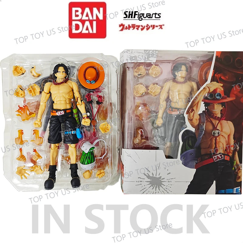 SHF Portgas D. Ace Action Figure Anime One Piece Fire Fist Ace Figures PVC Movable Collection Decoration Model Toys Gift 17cm