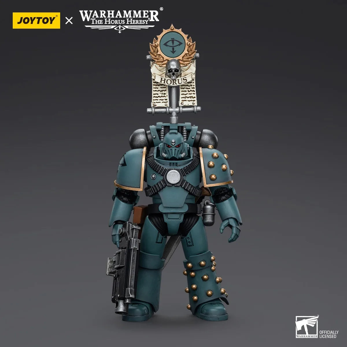 JOYTOY Warhammer 1/18 Action Figures Sons of Horus MKIV Tactical Squad Legionary with Legion Vexilla Model Toy Boy Gifts
